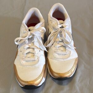 Nike Women's White and Gold Air Max